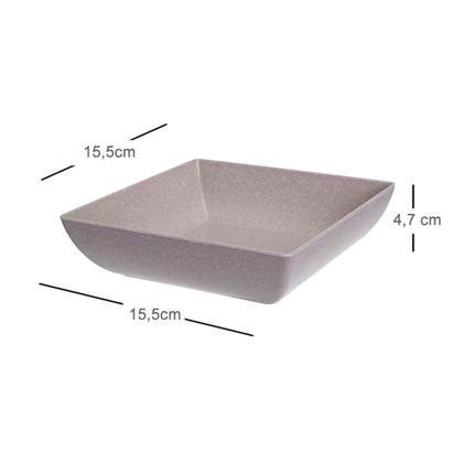 Imagem de 2un Saladeira Quadrada 750ml Vasilha Petisqueira Cinza