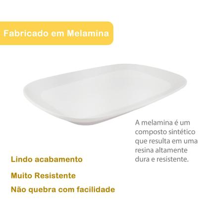 Imagem de 2un Travessa bandejas retangular melamina buffet branca G