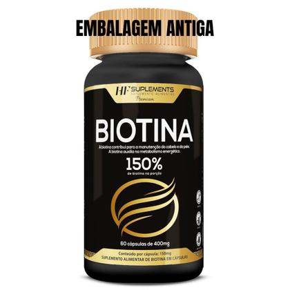 Imagem de 2x biotina 150% premium 400mg 60caps hf suplements