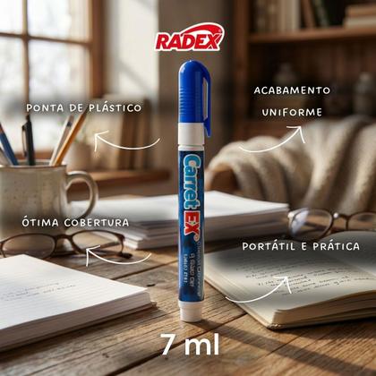 Imagem de 2x Caneta Corretiva Ponta Fina 0.7mm Secagem Rápida 7ml Escolar