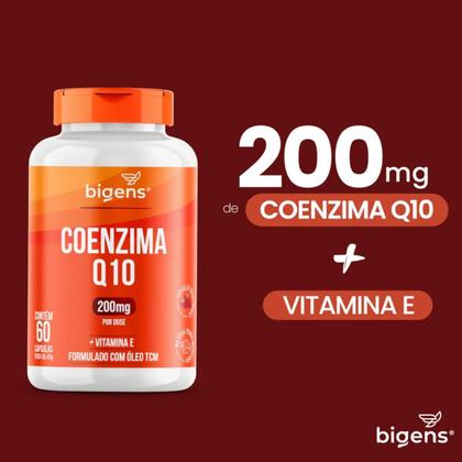 Imagem de 2x Coenzima Q10 200mg + Vitamina E + Tcm Bigens 60 Capsulas