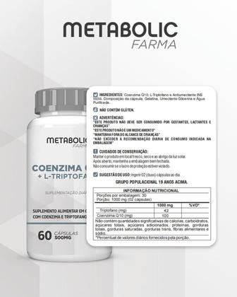Imagem de 2x Coq10 500mg De Coenzima Q10 Pura 120cáps Metabolic Farma