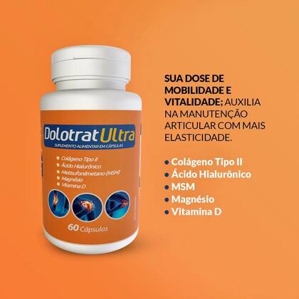 Imagem de 2x dolotrat ultra colageno tipo 2 msm acido hialuronico 60caps