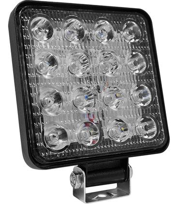 Imagem de 2x Farol De Milha 16 Leds 42w 12v/24v Quadrado Offroad 6000k Branco