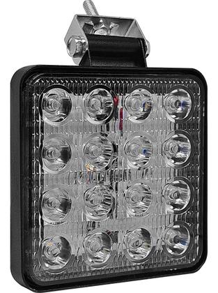 Imagem de 2x Farol De Milha 16 Leds 42w 12v/24v Quadrado Offroad 6000k Branco