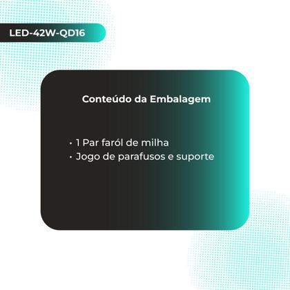 Imagem de 2x Farol De Milha 16Leds 42w 12v/24v Quadrado Off-road 6000k Universal