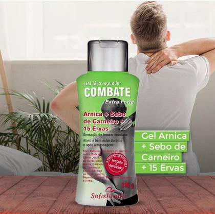 Imagem de 2x Gel Massageador Combate Extra Forte Arnica + Sebo de Carneiro + 15 Ervas 200g
