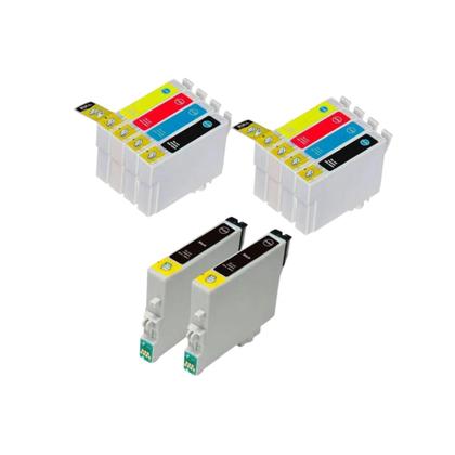 Imagem de 2x Kit de 4 Cartuchos Stylus TX125  TX123  T25  135 Black  133 Cyan  Magenta  Yellow Compatível +  2 TO 135