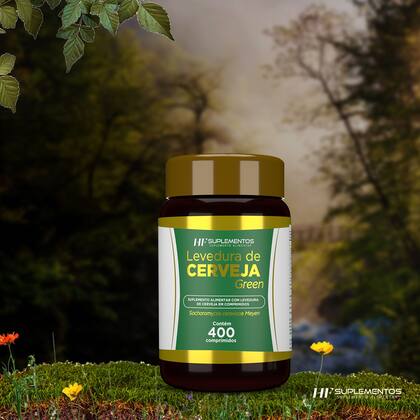 Imagem de 2x levedura de cerveja green hf suplementos 400 comp