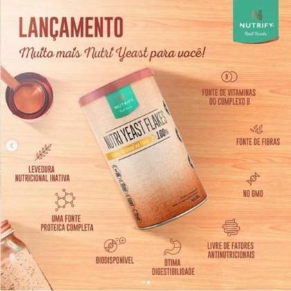 Imagem de 2x Levedura Nutricional Nutri Yeast Flakes Nutrify 300g