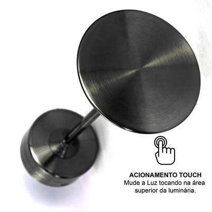 Imagem de 2x Luminária de Mesa Candeeiro Led Preto Sem Fio Tutto Home Recarregável Grande