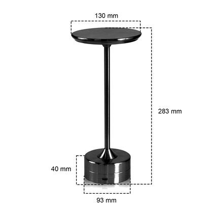 Imagem de 2x Luminária de Mesa Candeeiro Led Preto Sem Fio Tutto Home Recarregável Grande