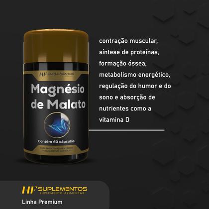 Imagem de 2x MAGNESIO DE MALATO PREMIUM 60 CAPS HF SUPLEMENTOS