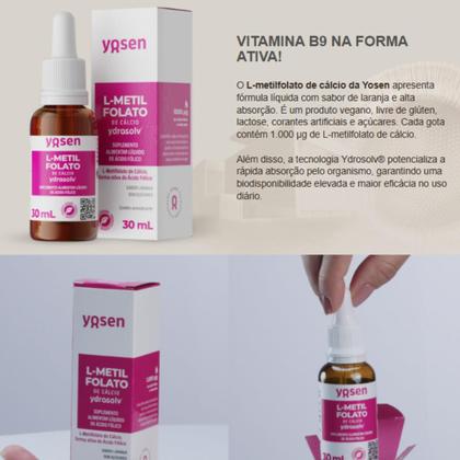 Imagem de 2x Metilfolato de Cálcio Ydrosolv Yosen Laranja 30ml