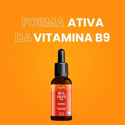 Imagem de 2x Metilfolato Vitamina B9 Bigens Limão 20ml
