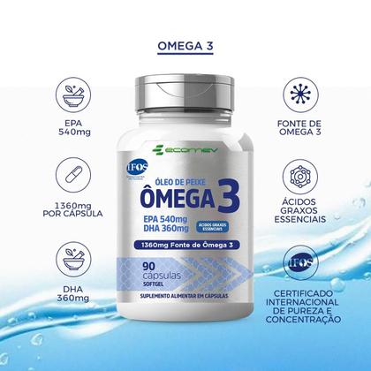 Imagem de  2x Omega 3 1360mg Ultra Concentrado Epa Dha Selo Ifos 180cáp 