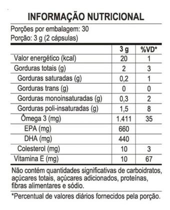 Imagem de 2x Ômega 3 EPA DHA- Vit. E- 1.411MG DE ÔMEGA 3- 60 Softgel