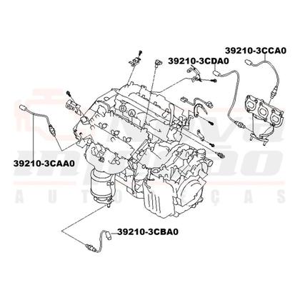Imagem de 2x Sonda Lambda Pré/Pós Azera Santa Fé Kia Sorento 3.3 V6