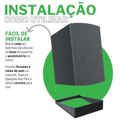 Imagem de 2x Suporte de Mesa Inclinado Compatível Com Caixa de Som Paradim Titan Monitor V6