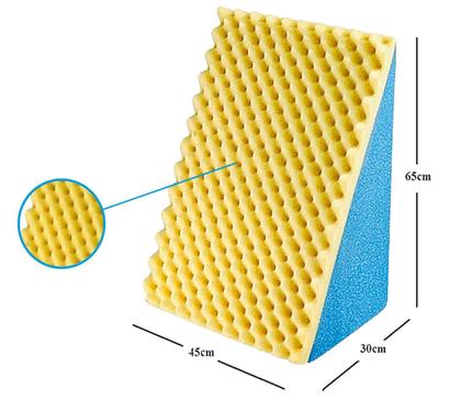 Imagem de 2x travesseiro triângulo pós cirúrgico rampa ortopédica anti refluxo anti varizes + capa com ziper