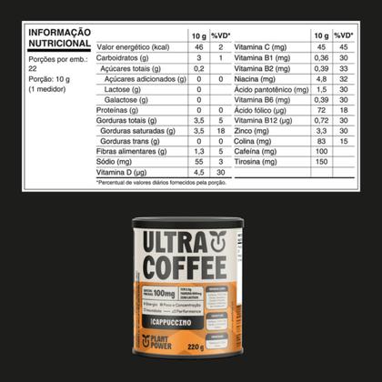 Imagem de 2x Ultra Coffee Plant Power Cappuccino 220g