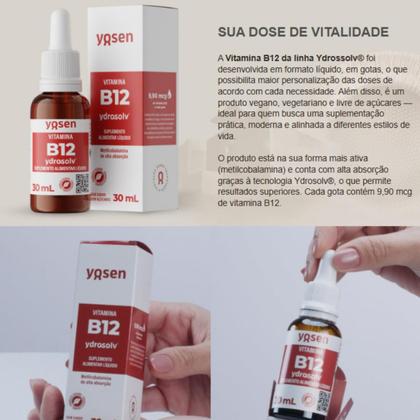 Imagem de 2x Vitamina B12 Metilcobalamina Ydrossolv Yosen 30ml