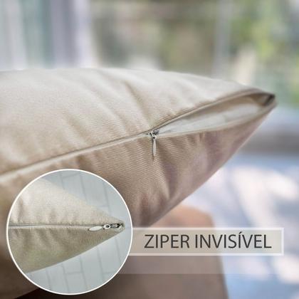 Imagem de 3 Almofadas Cheia Veludo Sofa 45x45 Tons de Bege Cinza Marrom