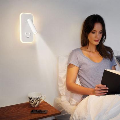 Imagem de 3 Arandela Spot Leitura Foco Móvel Led Interruptor USB Bet79