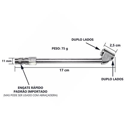 Imagem de 3 Bico Duplo Para Encher Pneu Profissional Bico Encher