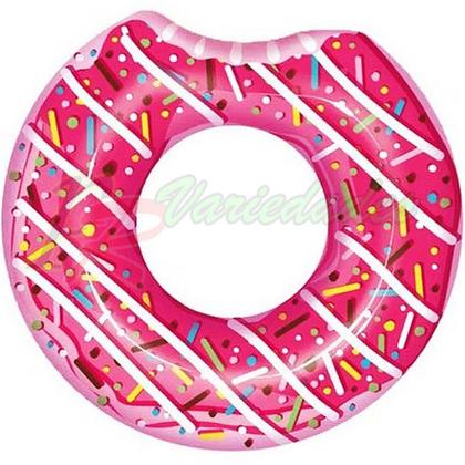 Imagem de 3 Boia Donut Rosa Inflavel Para Piscina Praia Suporta 90kg