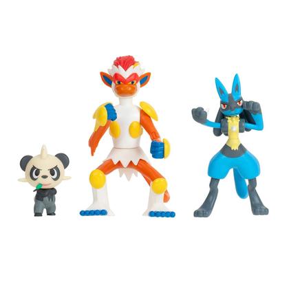 Imagem de 3 Bonecos Pancham, Infernape e Lucario - Pokémon