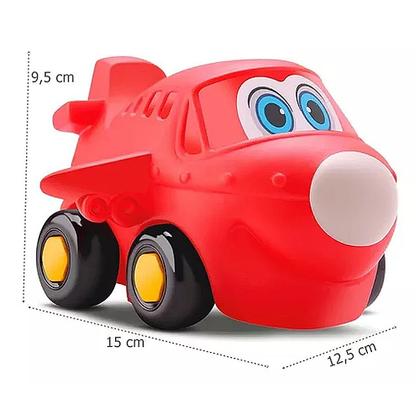 Imagem de 3 Brinquedo Infantil Avião Helicóptero Vinil Macio Bebê