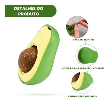 Imagem de 3 Brinquedos Para Gato Com Catnip Erva Gato Bola Lamber Bola Abacate Catnip Erva do Gato - Sortidos