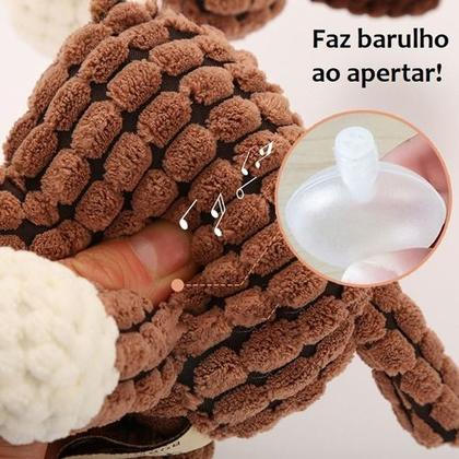 Imagem de 3 Brinquedos Sortidos Para Cães Pelúcia Canelada Resistente Com Apito para Pets Cachorros Pequenos
