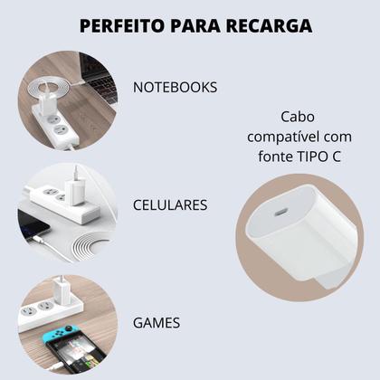 Imagem de 3 Cabos USB-C Tipo C 1 Metro Carregamento Dados Carga Rápida