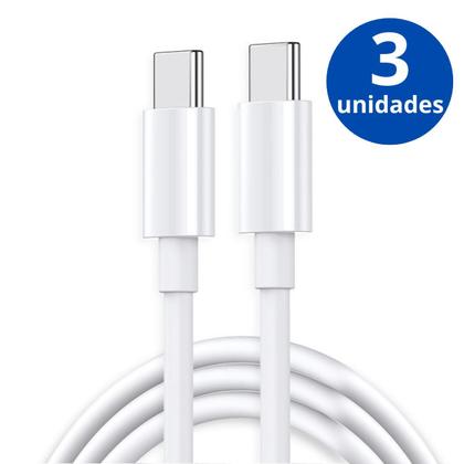 Imagem de 3 Cabos USB-C Tipo C 1 Metro Carregamento Dados Carga Rápida