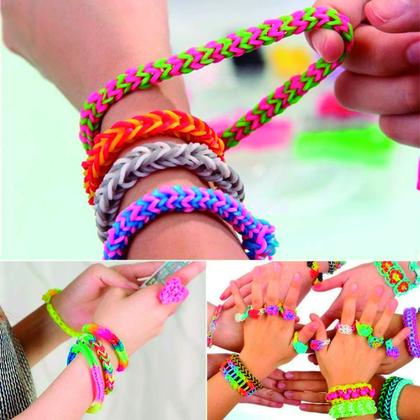 Imagem de 3 Caixas Loom Band Fábrica Pulseira Elásticos - Completo