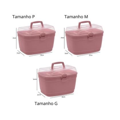 Imagem de 3 Caixas Maleta Organizadora Manicure Maquiagem Multiuso Box