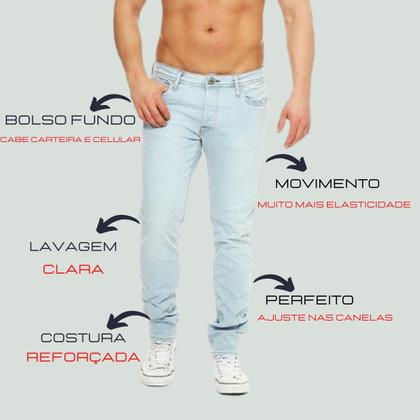 Imagem de 3 Calças Jeans Masculina com Elastano Slim Extra Confort Lycra