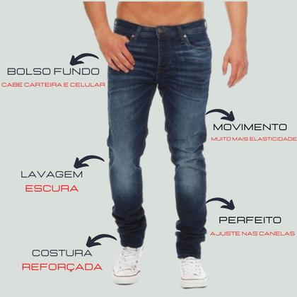 Imagem de 3 Calças Jeans Masculina com Elastano Slim Extra Confort Lycra