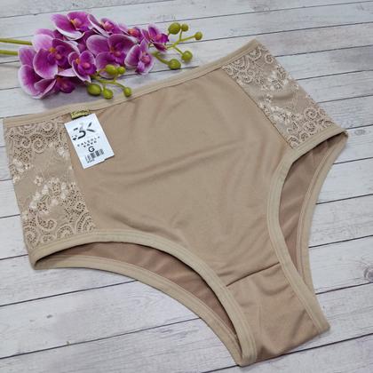 Imagem de 3 calcinha calçola hot pants senhora cintura alta confortável tecido macio (kit 3 vovó)