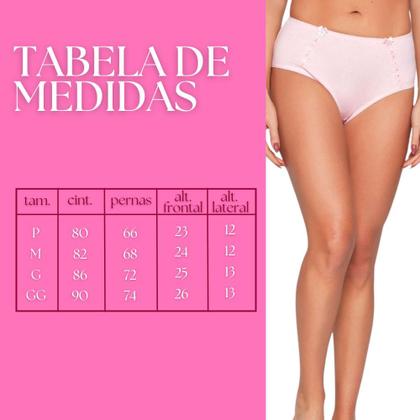 Imagem de 3 Calcinha Cintura Alta Luminate 2112 Renda Rosa Branco Marfim