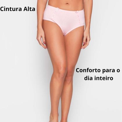 Imagem de 3 Calcinha Cintura Alta Luminate 2112 Renda Rosa Branco Marfim