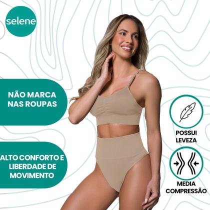 Imagem de 3 Calcinhas Alta Compressão Selene Redutor e Modelador Sem Costura