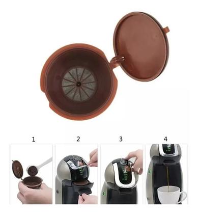 Imagem de 3 Cápsulas Reutilizável Dolce Gusto Café Com Colher Dosadora