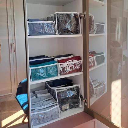 Imagem de 3 Colmeia Organizadora GG para Calça Jeans, Toalhas, Blusas, Lençol, Jaquetas. GG 40x25x20  Plástico Grosso
