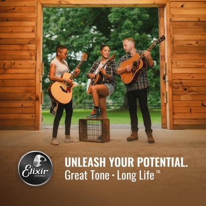 Imagem de 3 Cordas de Guitarra Acústica Elixir 80/20 Bronze Nanoweb