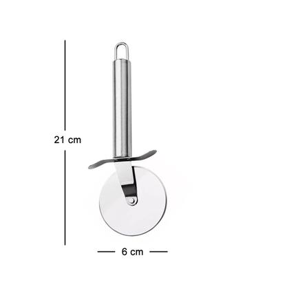 Imagem de 3 Cortador de Pizza Carretilha Inox Lisa Massa Pastel Pizza
