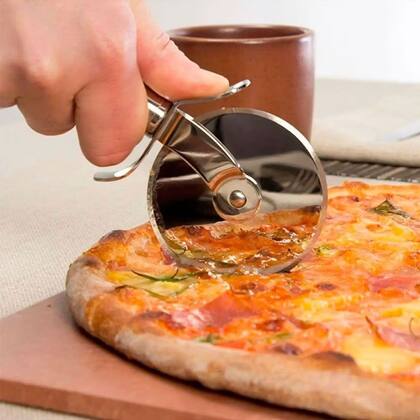 Imagem de 3 Cortador de Pizza Carretilha Inox Lisa Massa Pastel Pizza