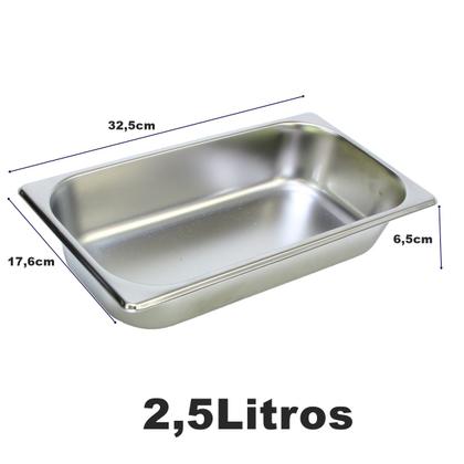 Imagem de 3 Cuba Gastronomica Inox 1/3x65 Gn Buffet Cozinha Restaurant
